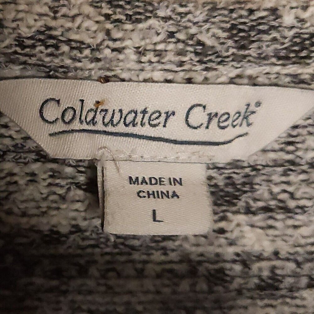 Coldwater Creek Blue White Textured Relaxed Fit Summer Sweater Large - Picture 5 of 7